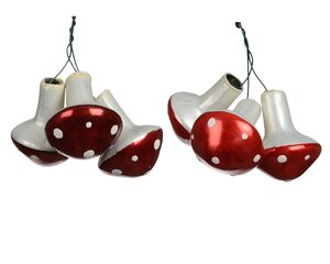 Paddenstoel glas - B3,2xH4,1cm Kerstrood/ossenbloed - 2 Varianten - afbeelding 1