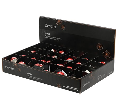 Paddenstoel glas - B3,2xH4,1cm Kerstrood/ossenbloed - 2 Varianten - afbeelding 2