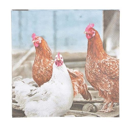 Papieren servetten kip 33x33cm