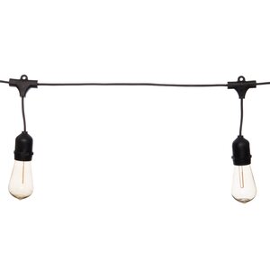 10 partylights 5X8CM classic filament 5M/3M lead ZWART /connectable IP44 trafo