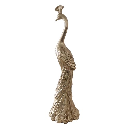 Pauw goud 22x21x70cm - afbeelding 2