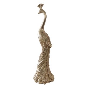 Pauw goud 22x21x70cm - afbeelding 2