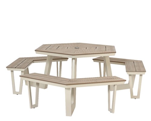 Outdoor Living picknicktafel Lund off-white