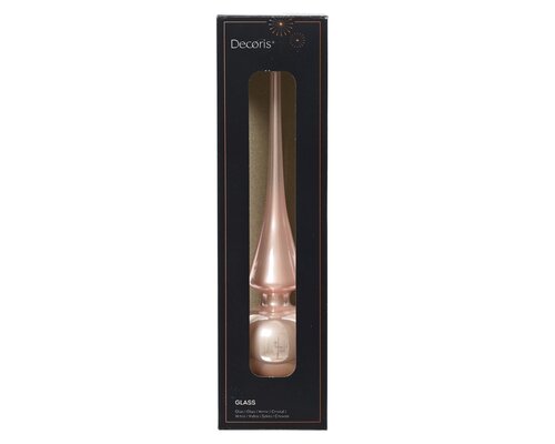 Piek glas d6h26cm poederroze - afbeelding 1