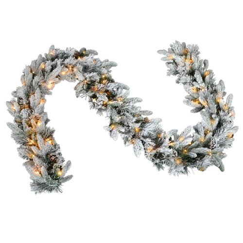 Pinecone guirlande snowy prelit - L 270 x D 28 cm - 100L - BO - incl. timer