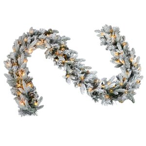 Guirlande pinecone prelit snowy - L 270 cm