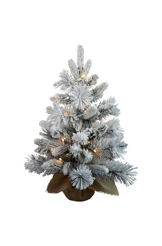 Pinecone table tree snowy prelit - H 60 x D 42 cm - 50L - BO - incl. timer