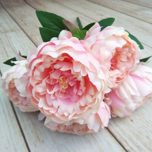Pioenroos Zijde - 48cm Roze (bundel 5) - afbeelding 2