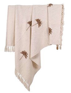 Plaid Palmboom - 130x170cm Naturel