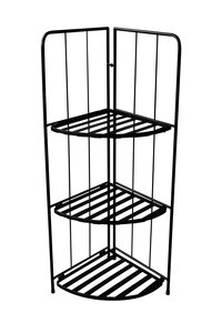 Plantenrek hoek metaal 3-laags B 41 x D 29,5 x H 90 cm zwart