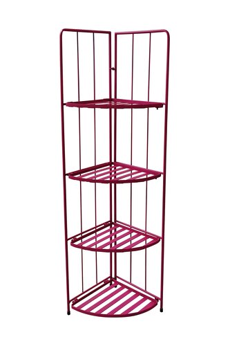 Plantenrek hoek metaal 4-laags B 41 x D 29,5 x H 118 cm fuchsia