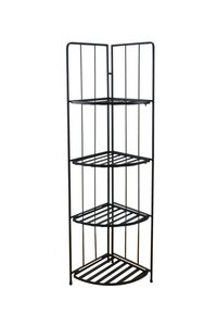 Plantenrek hoek metaal 4-laags B 41 x D 29,5 x H 118 cm zwart