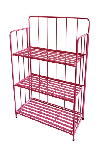 Plantenrek metaal 3-laags B 56 x D 28 x H 90 cm fuchsia