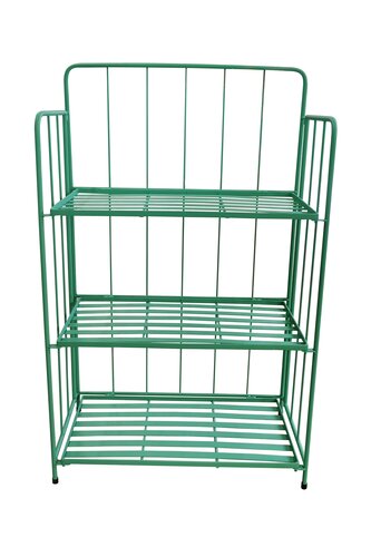Plantenrek metaal 3-laags B 56 x D 28 x H 90 cm green