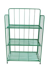 Plantenrek metaal 3-laags B 56 x D 28 x H 90 cm green