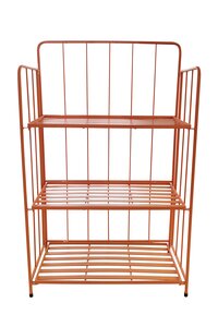 Plantenrek metaal 3-laags B 56 x D 28 x H 90 cm orange