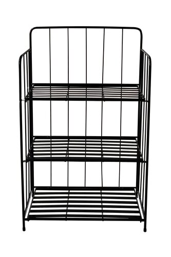 Plantenrek Metaal 3-Laags B 56 x D 28 x H 90 cm Zwart
