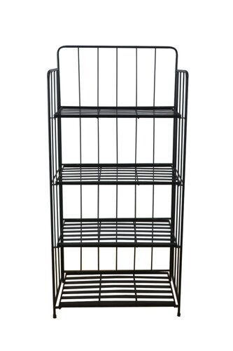 Plantenrek metaal 4-laags B 56 x D 28 x H 118 cm zwart