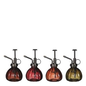 Plantenspuit bruin groen rood orange 4 assorti - h16xd8,5cm