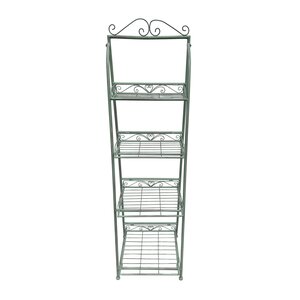 Plantenstand 4-laags 46 x 41 x 159 cm antiek groen - afbeelding 2