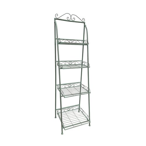 Plantenstand 4-Laags 46 x 41 x 159 cm Antiek Groen - afbeelding 1