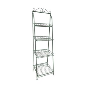 Plantenstand 4-Laags 46 x 41 x 159 cm Antiek Groen