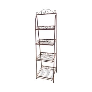 Plantenstand 4-laags 46 x 41 x 159 cm roestbruin