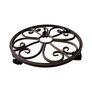 Plantentrolley D 28 x H 6 cm rond roestbruin