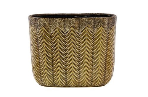 Planter Cecil okergeel D29x14 H24