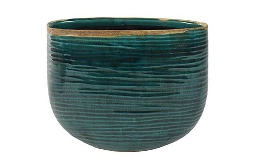 Planter Iris turquoise D26x13 H20