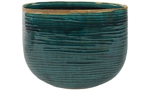 Planter Iris turquoise D29x14 H24