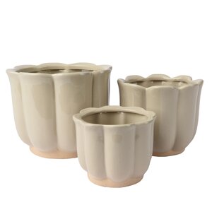 Planter keramiek creme - D 17,5 x H 14,4 cm