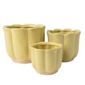 Planter keramiek geel - D 17,5 x H 14,4 cm
