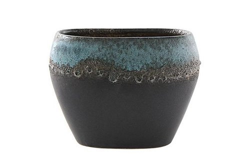 Planter Liza zwart blauw D25x14 H19