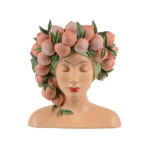 Planter polyresin perzik - D 20 x H 17,6 cm