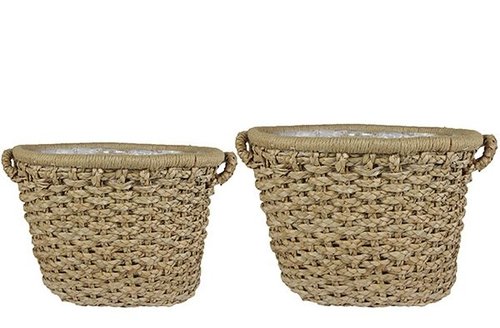 Planter set van 2 Huub naturel D62x34 H48