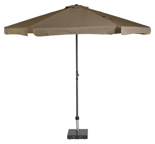 Platinum Middenstokparasol Antigua volant Ø 300 cm Taupe - afbeelding 1