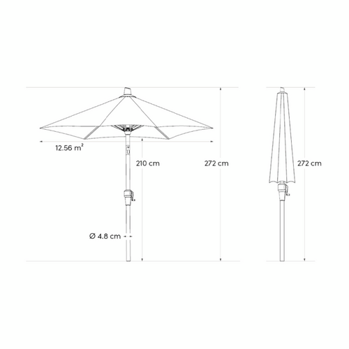 Platinum Stokparasol Riva Ø 400 cm Antraciet - afbeelding 8