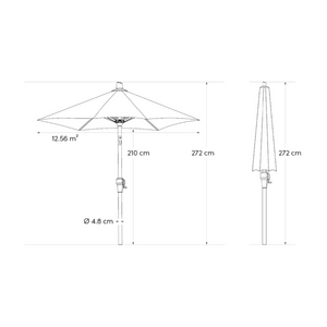 Platinum Stokparasol Riva Ø 400 cm Taupe - afbeelding 8