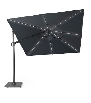 Platinum Zweefparasol Challenger T² Glow 300x300 cm Antraciet - afbeelding 2