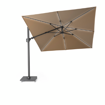 Platinum Zweefparasol Challenger T² Glow 300x300 cm Taupe - afbeelding 1