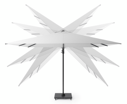 Platinum Zweefparasol Challenger T² Glow 300x300 cm Taupe - afbeelding 5
