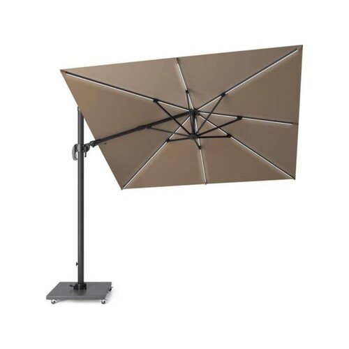 Platinum zweefparasol Challenger T² Glow 300x300 taupe - afbeelding 2