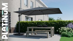 Platinum zweefparasol Challenger T² premium 260x350 Faded Black - afbeelding 5
