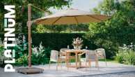 Platinum Zweefparasol Challenger T² Premium Teak Look 260x350 cm Champagne - afbeelding 5