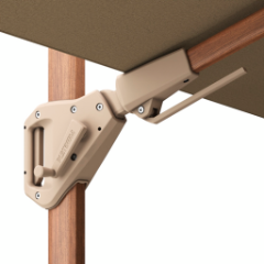 Platinum Zweefparasol Challenger T² Premium Teak Look 260x350 cm Champagne - afbeelding 8