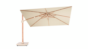 Platinum Zweefparasol Challenger T² Premium Teak Look 260x350 cm Champagne - afbeelding 1