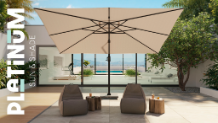 Platinum Zweefparasol Platinum Challenger T¹ Premium Teak Look 400x300 cm Champagne - afbeelding 3