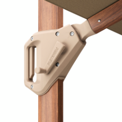 Platinum Zweefparasol Platinum Challenger T¹ Premium Teak Look 400x300 cm Champagne - afbeelding 6