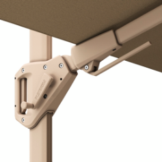 Platinum Zweefparasol Challenger T² Sandstone Premium 300x300 cm Champagne - afbeelding 8